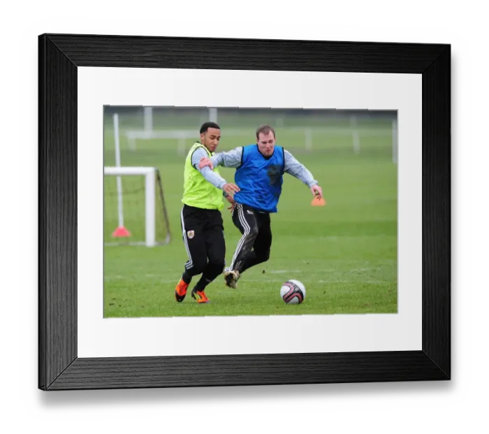 Framed Print : Bristol City Football Club: David Clarkson and Nicky Maynard Compete for the Ball During Training Framed Print : Bristol City Football Club: David Clarkson and Nicky Maynard Compete for the Ball During Training