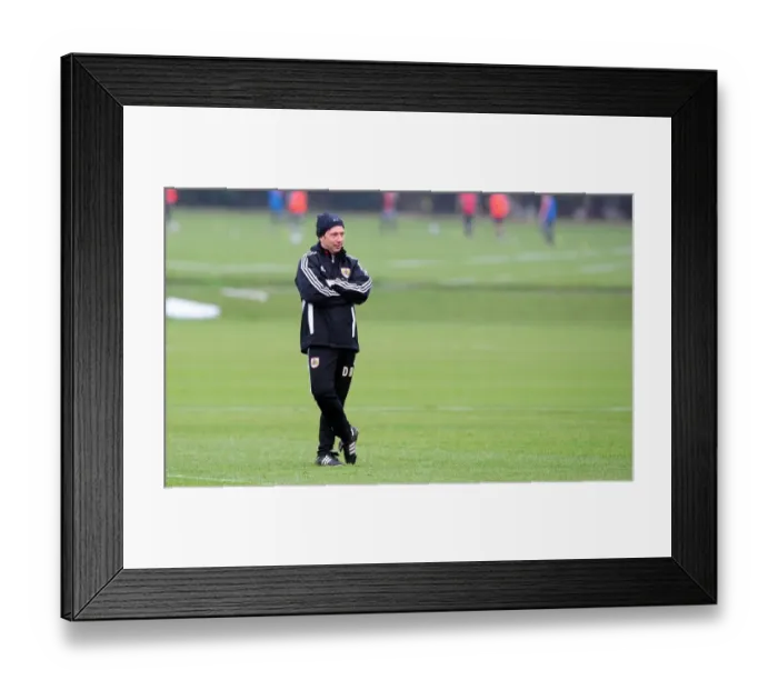 Framed Print : Derek McInnes: Focused on Training at Memorial Stadium - Bristol City Football Club (January 10, 2012)