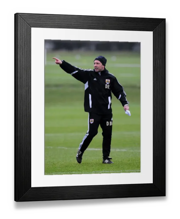 Framed Print : Derek McInnes Leading Training at Memorial Stadium, January 2012 (Bristol City FC) Framed Print : Derek McInnes Leading Training at Memorial Stadium, January 2012 (Bristol City FC)