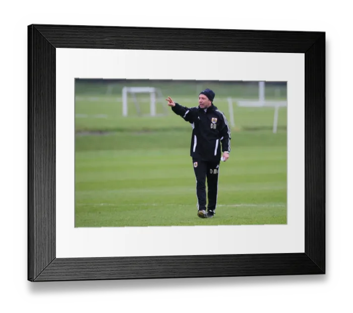 Framed Print : Bristol City FC: Derek McInnes Training at Memorial Stadium, January 2012 Framed Print : Bristol City FC: Derek McInnes Training at Memorial Stadium, January 2012