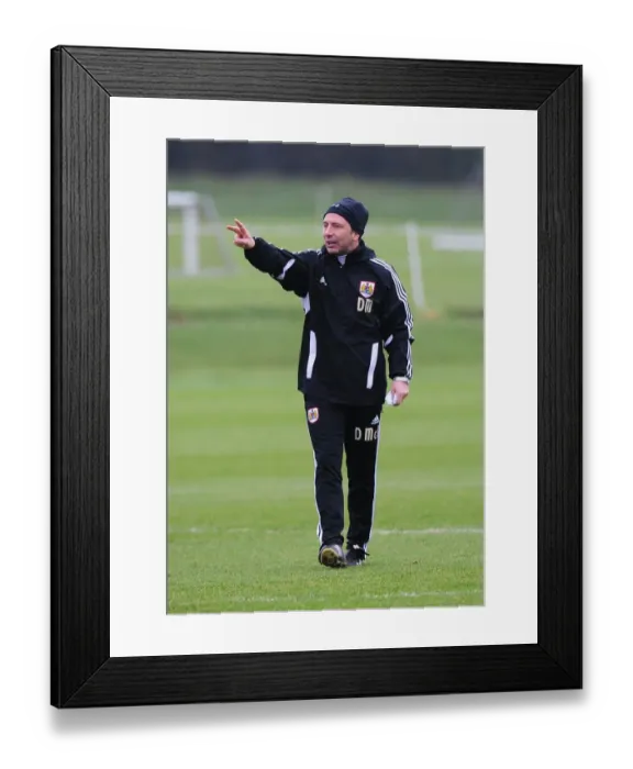 Framed Print : Derek McInnes: Bristol City Manager in Pre-Match Training at Memorial Stadium, January 2012