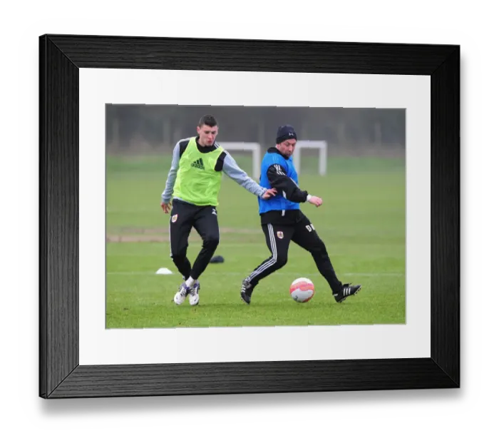 Framed Print : McInnes vs. Wilson: A Training Battle at Memorial Stadium - Derek McInnes Goes Head-to-Head with James Wilson during Bristol City FC Training Framed Print : McInnes vs. Wilson: A Training Battle at Memorial Stadium - Derek McInnes Goes Head-to-Head with James Wilson during Bristol City FC Training