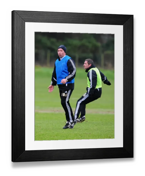 Framed Print : Bristol City FC: Derek McInnes and Tony Docherty Lead Training Session at Memorial Stadium (January 10, 2012)