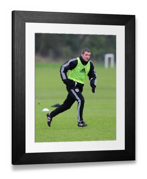 Framed Print : Bristol City FC: Assistant Manager Tony Docherty Conducts Training at Memorial Stadium (January 10, 2012) Framed Print : Bristol City FC: Assistant Manager Tony Docherty Conducts Training at Memorial Stadium (January 10, 2012)