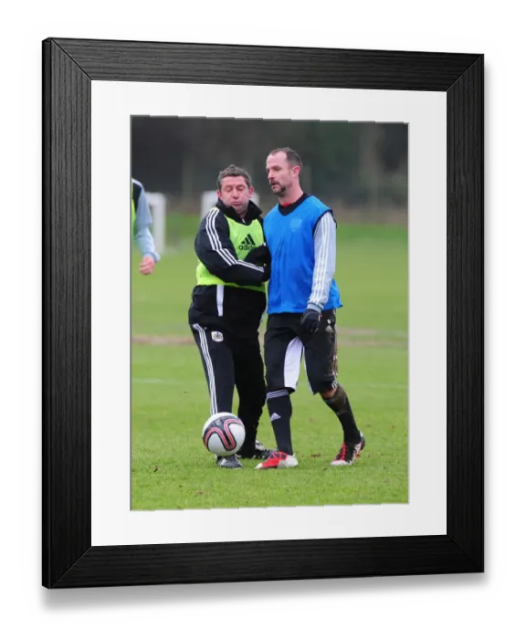 Framed Print : Bristol City: Intense Training Clash between Captain Carey and Assistant Manager Docherty