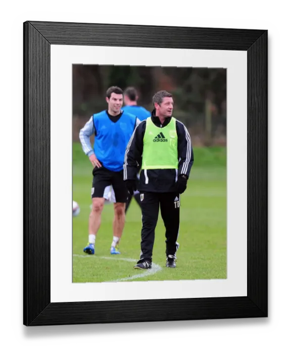 Framed Print : Bristol City Assistant Manager Tony Docherty Training at Memorial Stadium, January 2012 Framed Print : Bristol City Assistant Manager Tony Docherty Training at Memorial Stadium, January 2012