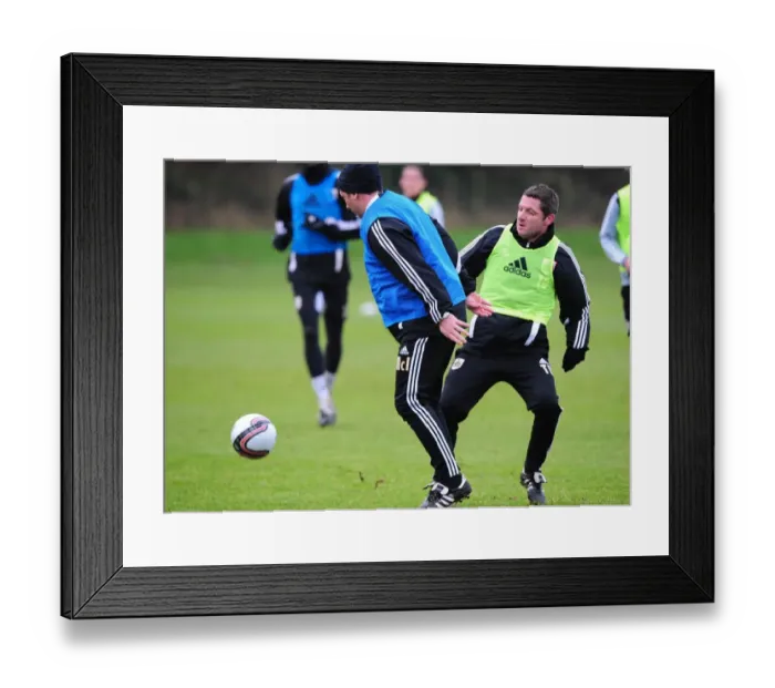 Framed Print : Bristol City: McInnes and Docherty Go Head-to-Head in Intense Training Session