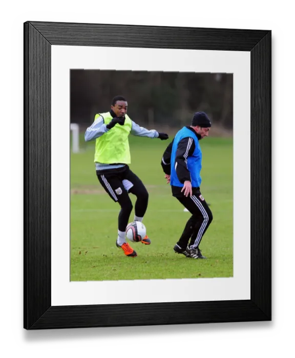 Framed Print : Bristol City: Marlon Jackson Scores Past Derek McInnes in Training Framed Print : Bristol City: Marlon Jackson Scores Past Derek McInnes in Training