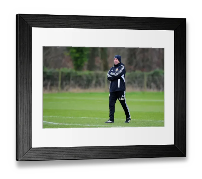 Framed Print : Bristol City Manager Derek McInnes at Training, January 2012