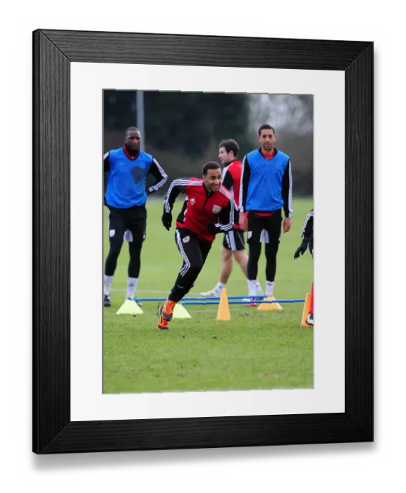 Framed Print : Intense Focus: Nicky Maynard's Training Session at Bristol City Football Club Framed Print : Intense Focus: Nicky Maynard's Training Session at Bristol City Football Club