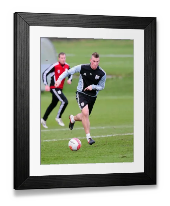 Framed Print : Bristol City's New Striker Chris Wood Joins Team Training for the First Time