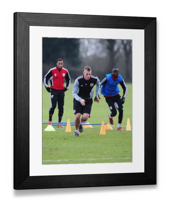 Framed Print : Chris Wood: Intense Focus in Training with Bristol City FC, January 2012
