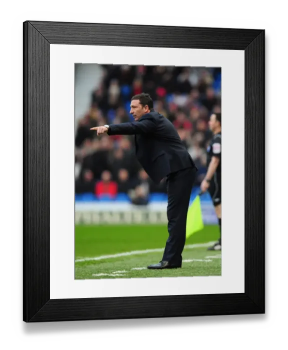 Framed Print : Derek McInnes Guides Bristol City in Championship Clash vs. Brighton - 14 / 01 / 2012