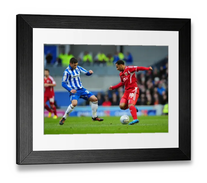 Framed Print : Bristol City's Nicky Maynard Fights for Ball in Championship Match against Brighton - 14 / 01 / 2012 Framed Print : Bristol City's Nicky Maynard Fights for Ball in Championship Match against Brighton - 14 / 01 / 2012