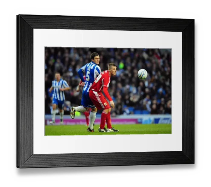 Framed Print : Intense Rivalry: Wood vs. Dunk - Championship Showdown: Brighton vs. Bristol City (14 / 01 / 2012)
