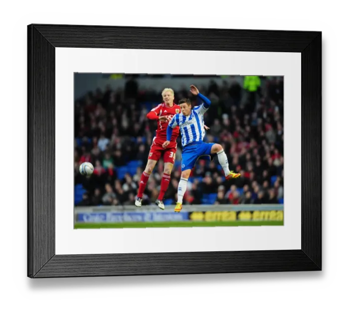 Framed Print : Battling for Championship Supremacy: McGivern vs. Hoskins, Brighton v Bristol City (14 / 01 / 2012) Framed Print : Battling for Championship Supremacy: McGivern vs. Hoskins, Brighton v Bristol City (14 / 01 / 2012)