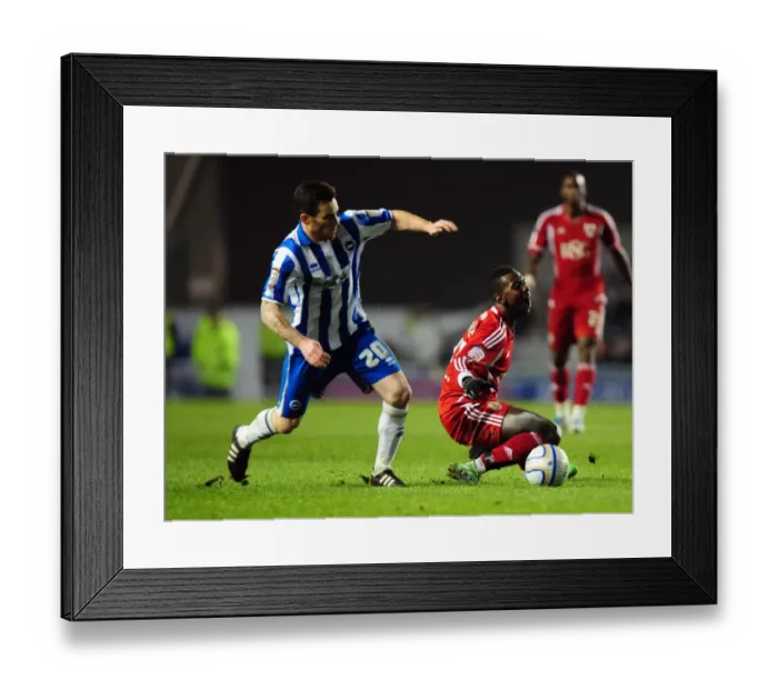 Framed Print : Brighton vs. Bristol City: Yannick Bolasie Foul by Romain Vincelot - Championship Match - January 14, 2012