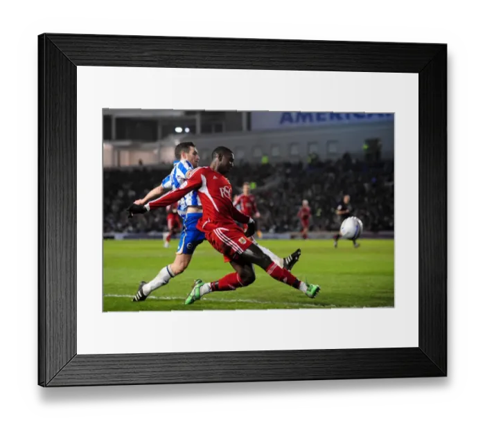 Framed Print : Bolasie Centers for Bristol City in Championship Clash vs. Brighton (14-01-2012)