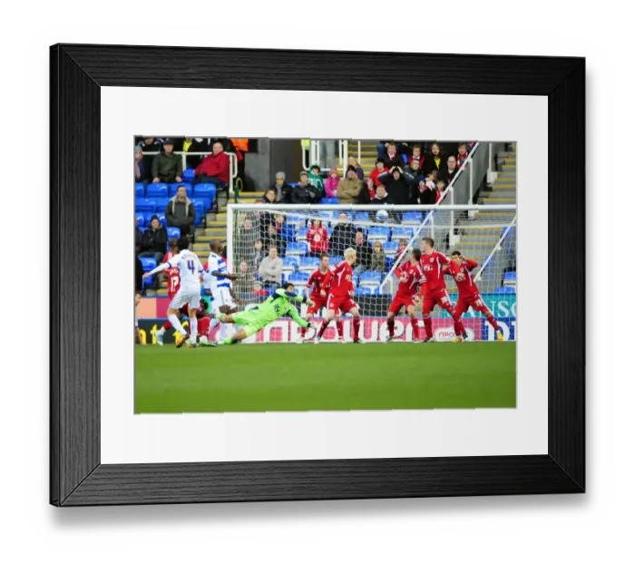 Framed Print : Jem Karacan Seizes Opportunity as David James Fumbles Reading Cross in Championship Clash between Reading and Bristol City (28 / 01 / 2012) Framed Print : Jem Karacan Seizes Opportunity as David James Fumbles Reading Cross in Championship Clash between Reading and Bristol City (28 / 01 / 2012)