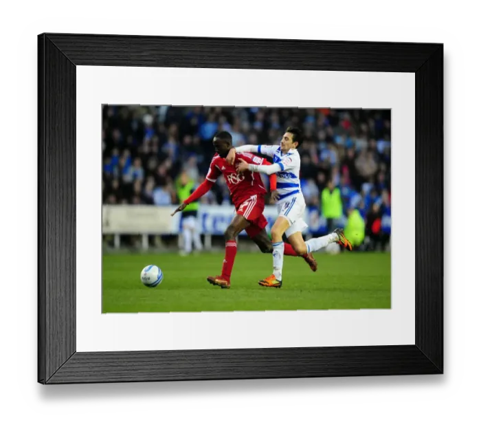 Framed Print : Albert Adomah Foul by Jem Karacan - Reading vs. Bristol City Championship Match, 2012