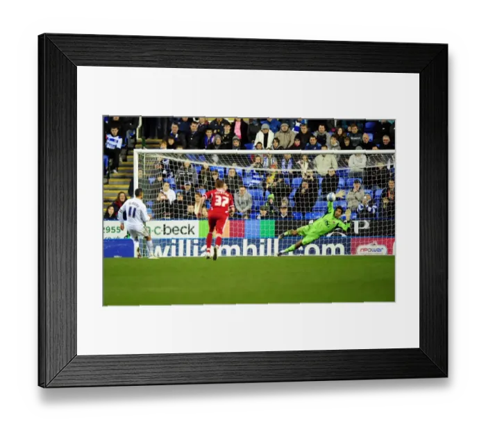 Framed Print : David James Saves Penalty from Jobi McAnuff: Championship Clash between Reading and Bristol City (28 / 01 / 2012)