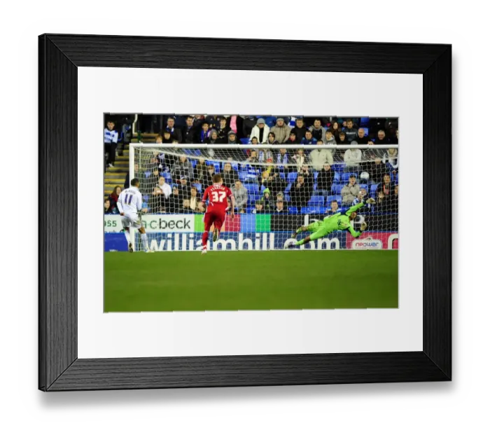 Framed Print : Championship Showdown: David James Saves Penalty from Jobi McAnuff for Bristol City against Reading (28 / 01 / 2012)