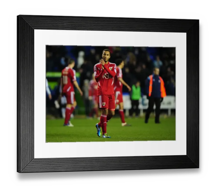 Framed Print : Nicky Maynard Appreciates Bristol City Fans at Reading Championship Match, 28 / 01 / 2012 Framed Print : Nicky Maynard Appreciates Bristol City Fans at Reading Championship Match, 28 / 01 / 2012