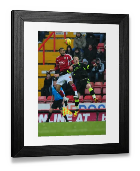Framed Print : Bristol City vs Leeds United: Liam Fontaine vs Luciano Becchio - Championship Battle at Ashton Gate, 2011