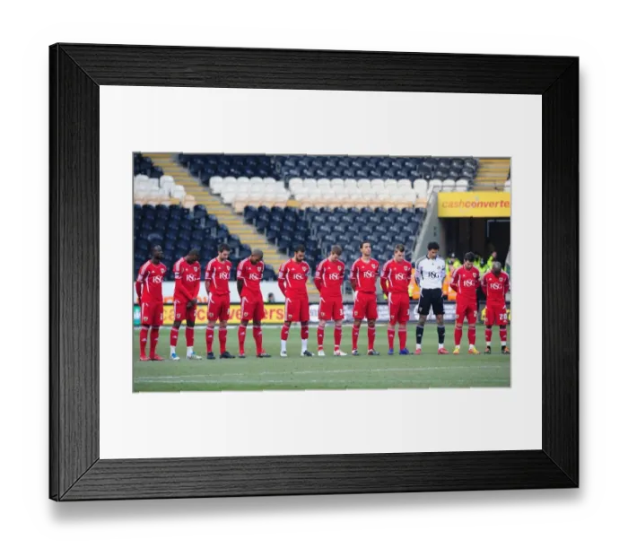 Framed Print : Championship Football: Hull City vs. Bristol City - Minutes Silence (11-02-2012)