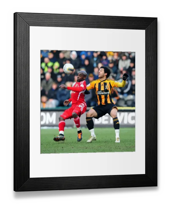 Framed Print : Battling for Supremacy: Jamal Campbell-Ryce vs. Liam Rosenior in Hull City vs. Bristol City Championship Clash - 11 / 02 / 2012 Framed Print : Battling for Supremacy: Jamal Campbell-Ryce vs. Liam Rosenior in Hull City vs. Bristol City Championship Clash - 11 / 02 / 2012