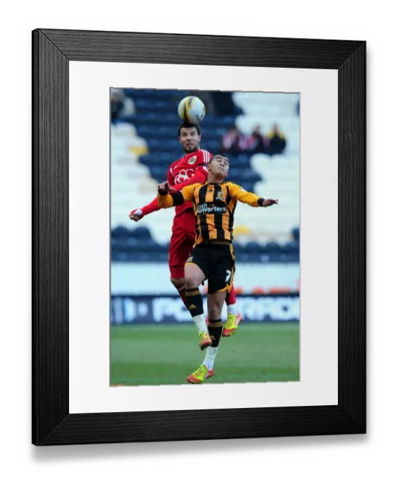 Framed Print : Battling for Supremacy: Foster vs. Stewart in Hull City vs. Bristol City Championship Clash - 11 / 02 / 2012 Framed Print : Battling for Supremacy: Foster vs. Stewart in Hull City vs. Bristol City Championship Clash - 11 / 02 / 2012