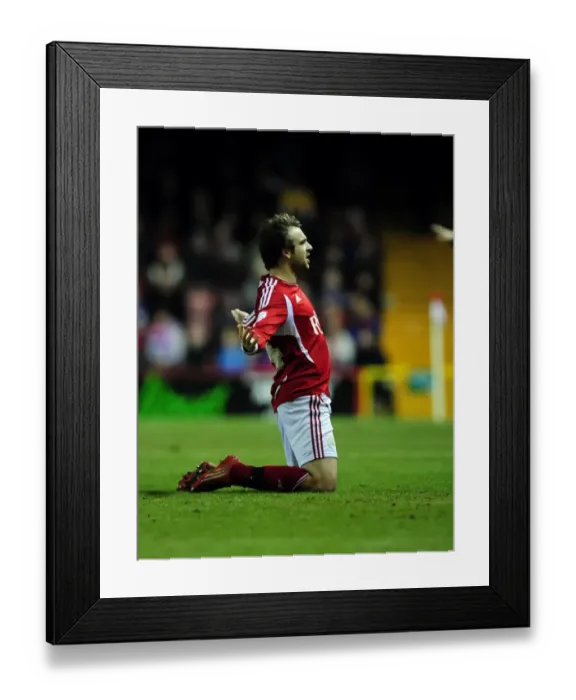 Framed Print : Brett Pitman's Last-Minute Drama: Championship Clash Between Bristol City and Crystal Palace, 2012