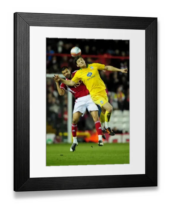 Framed Print : Championship Showdown: Liam Fontaine vs Chris Martin at Ashton Gate Stadium - Bristol City vs Crystal Palace, 14 / 02 / 2012 Framed Print : Championship Showdown: Liam Fontaine vs Chris Martin at Ashton Gate Stadium - Bristol City vs Crystal Palace, 14 / 02 / 2012