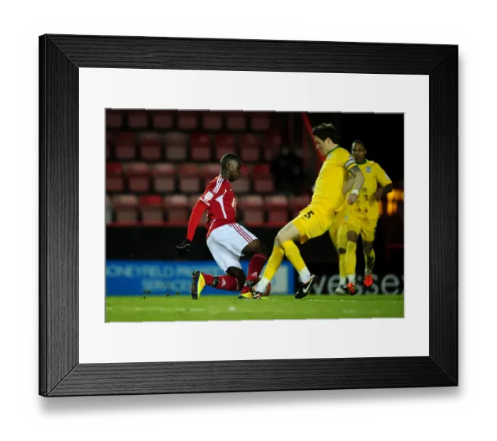 Framed Print : Bristol City's Yannick Bolasie Fouled by Patrick McCarthy in Championship Match vs Crystal Palace - 14 / 02 / 2012 Framed Print : Bristol City's Yannick Bolasie Fouled by Patrick McCarthy in Championship Match vs Crystal Palace - 14 / 02 / 2012