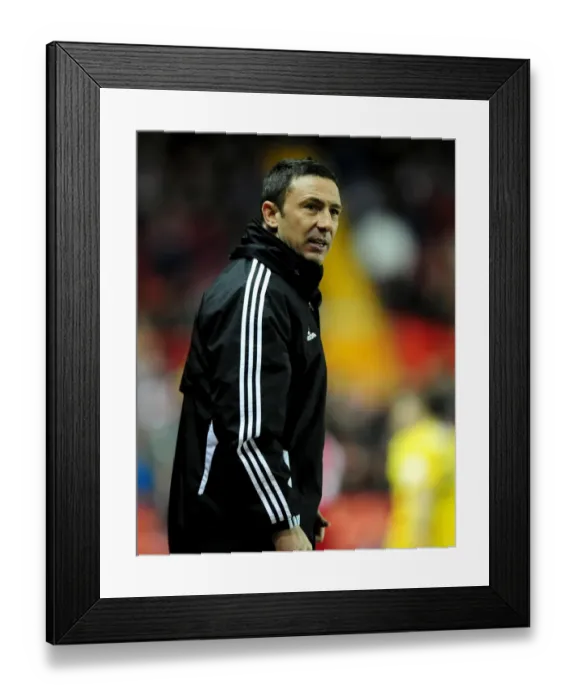 Framed Print : Derek McInnes Leads Bristol City Against Crystal Palace in Championship Match, 14 / 02 / 2012