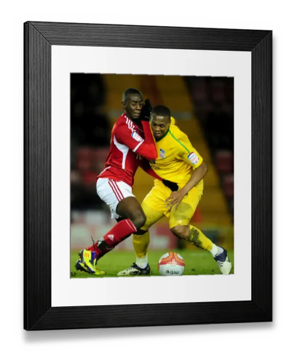 Framed Print : Championship Showdown: Bolasie vs. Dikgacoi Battle - Bristol City's Yannick Bolasie Clashes with Crystal Palace's Kagisho Dikgacoi (14 / 02 / 2012) Framed Print : Championship Showdown: Bolasie vs. Dikgacoi Battle - Bristol City's Yannick Bolasie Clashes with Crystal Palace's Kagisho Dikgacoi (14 / 02 / 2012)