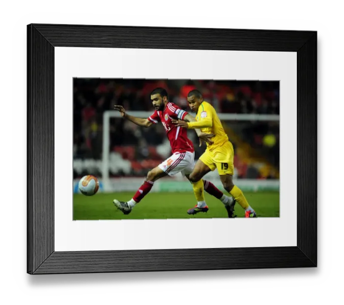 Framed Print : Intense Rivalry: Fontaine vs. Easter - Championship Showdown: Bristol City vs. Crystal Palace (14 / 02 / 2012)