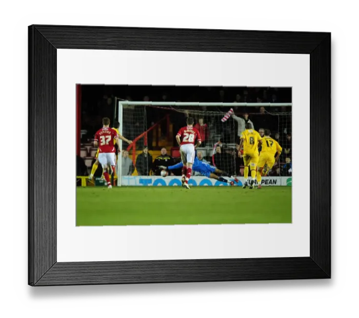 Framed Print : Bristol City vs Crystal Palace, 14-02-2012: David James Fails to Save Darren Ambrose's Penalty (Championship Football) Framed Print : Bristol City vs Crystal Palace, 14-02-2012: David James Fails to Save Darren Ambrose's Penalty (Championship Football)