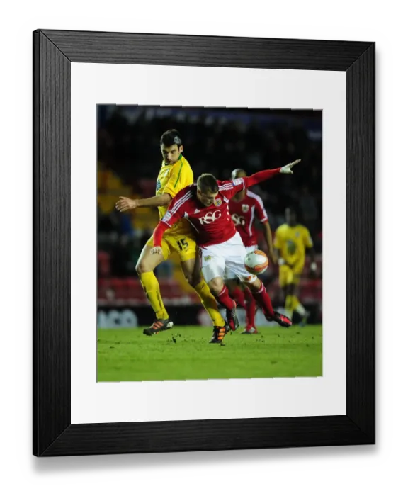 Framed Print : Chris Wood vs Mile Jedinak: Intense Battle in the Championship: Bristol City vs Crystal Palace, 14 / 02 / 2012 Framed Print : Chris Wood vs Mile Jedinak: Intense Battle in the Championship: Bristol City vs Crystal Palace, 14 / 02 / 2012