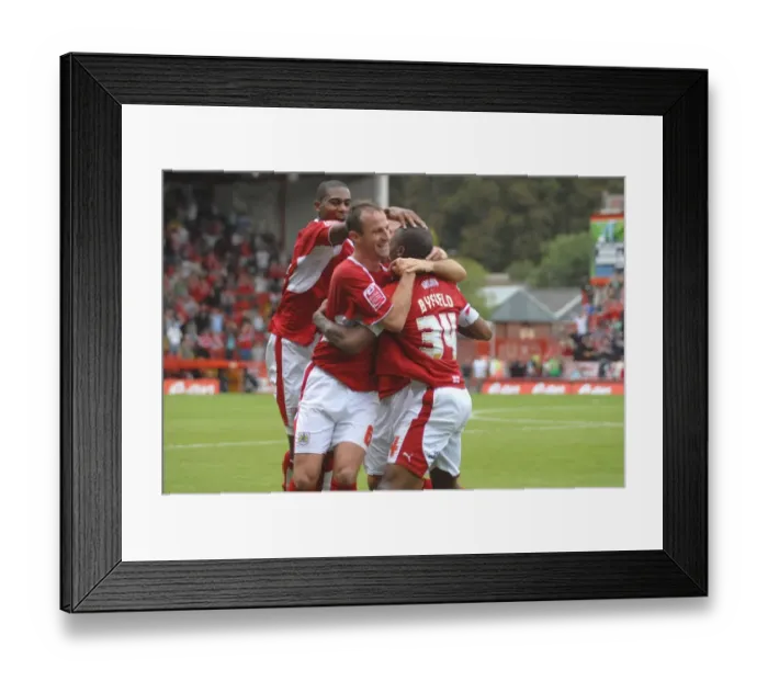 Framed Print : Bristol City Football Team: Unified in Victory - Group Celebration after Beating Burnley Framed Print : Bristol City Football Team: Unified in Victory - Group Celebration after Beating Burnley