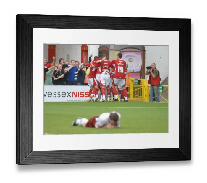 Framed Print : Unified in Triumph: Bristol City Football Team's Glorious Group Victory over Burnley Framed Print : Unified in Triumph: Bristol City Football Team's Glorious Group Victory over Burnley