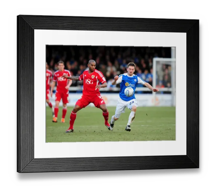 Framed Print : Frecklington vs Elliott: Battle for Supremacy in Peterborough United vs Bristol City Football Match, 2012 Framed Print : Frecklington vs Elliott: Battle for Supremacy in Peterborough United vs Bristol City Football Match, 2012