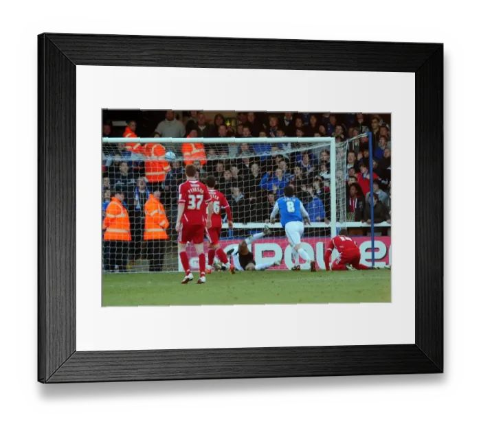 Framed Print : Peterborough's Lee Tomlin Scores Double: Peterborough United vs. Bristol City Football Match, 18 / 02 / 2012
