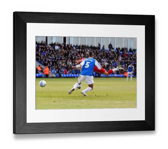 Framed Print : Liam Fontaine's Near-Miss: A Thrilling Moment from Peterborough United vs. Bristol City Football Match Framed Print : Liam Fontaine's Near-Miss: A Thrilling Moment from Peterborough United vs. Bristol City Football Match