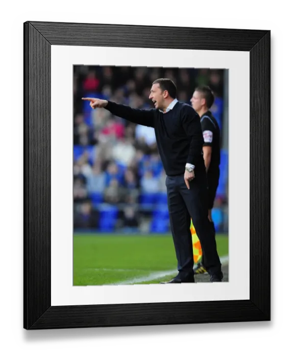 Framed Print : Derek McInnes Leads Bristol City at Portman Road, March 2012