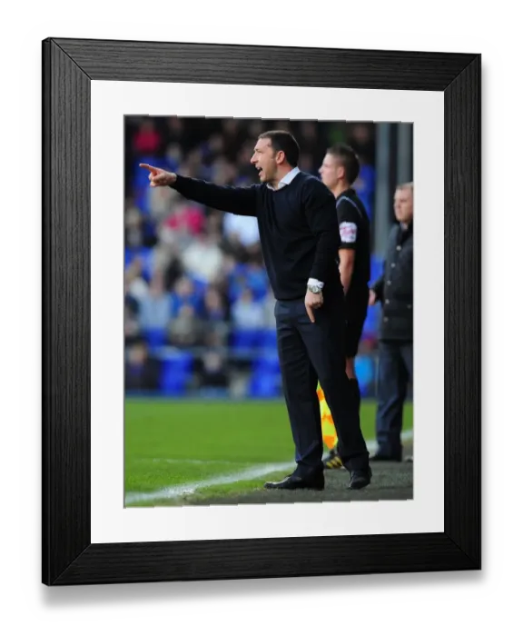 Framed Print : Derek McInnes Leads Bristol City at Portman Road, March 2012