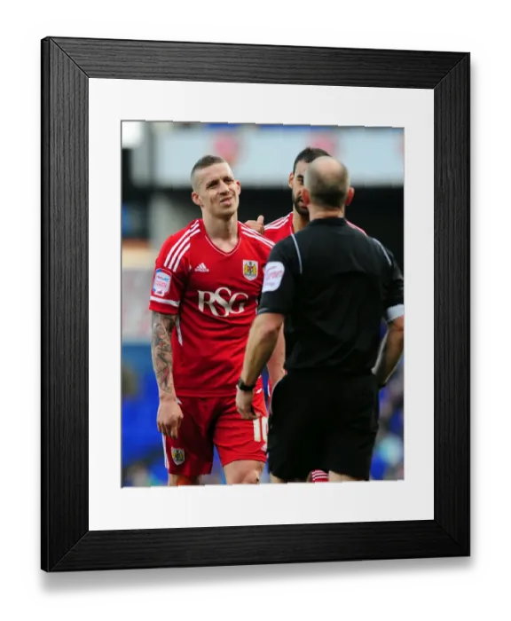 Framed Print : Sean Davis Booked: Ipswich Town vs. Bristol City Football Rivalry (March 3, 2012)