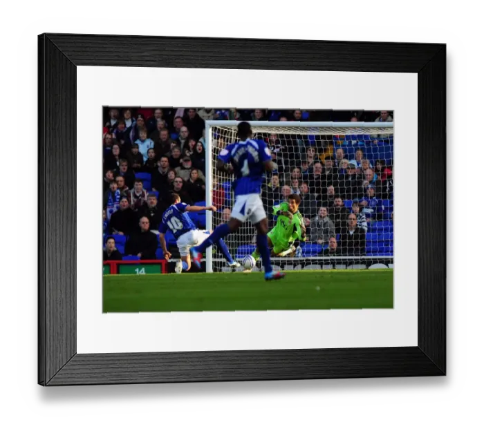 Framed Print : David James Denies Ipswich: A Football Rivalry's Intense Moment - Bristol City's Goalkeeper Stops Michael Chopra's Shot, 2012