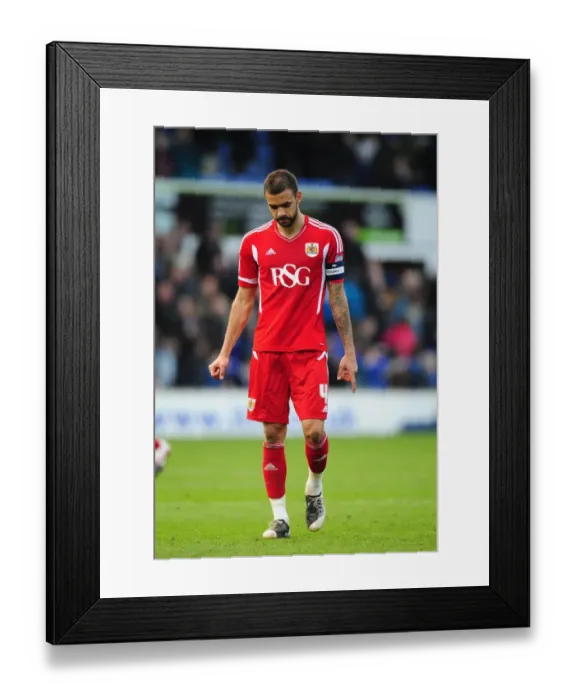 Framed Print : Liam Fontaine's Disappointment: Ipswich Town vs. Bristol City, March 3, 2012 Framed Print : Liam Fontaine's Disappointment: Ipswich Town vs. Bristol City, March 3, 2012