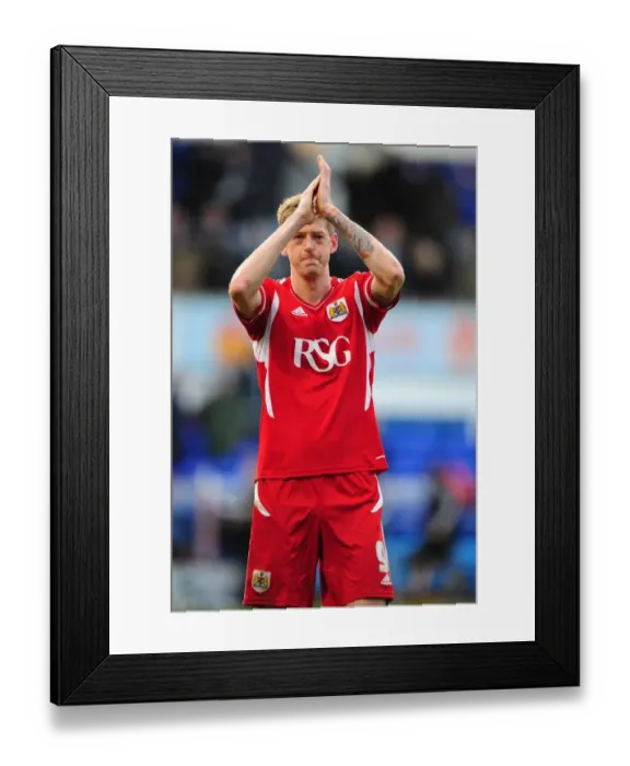Framed Print : Jon Stead Thanks Supporters: Ipswich Town vs. Bristol City, March 2012